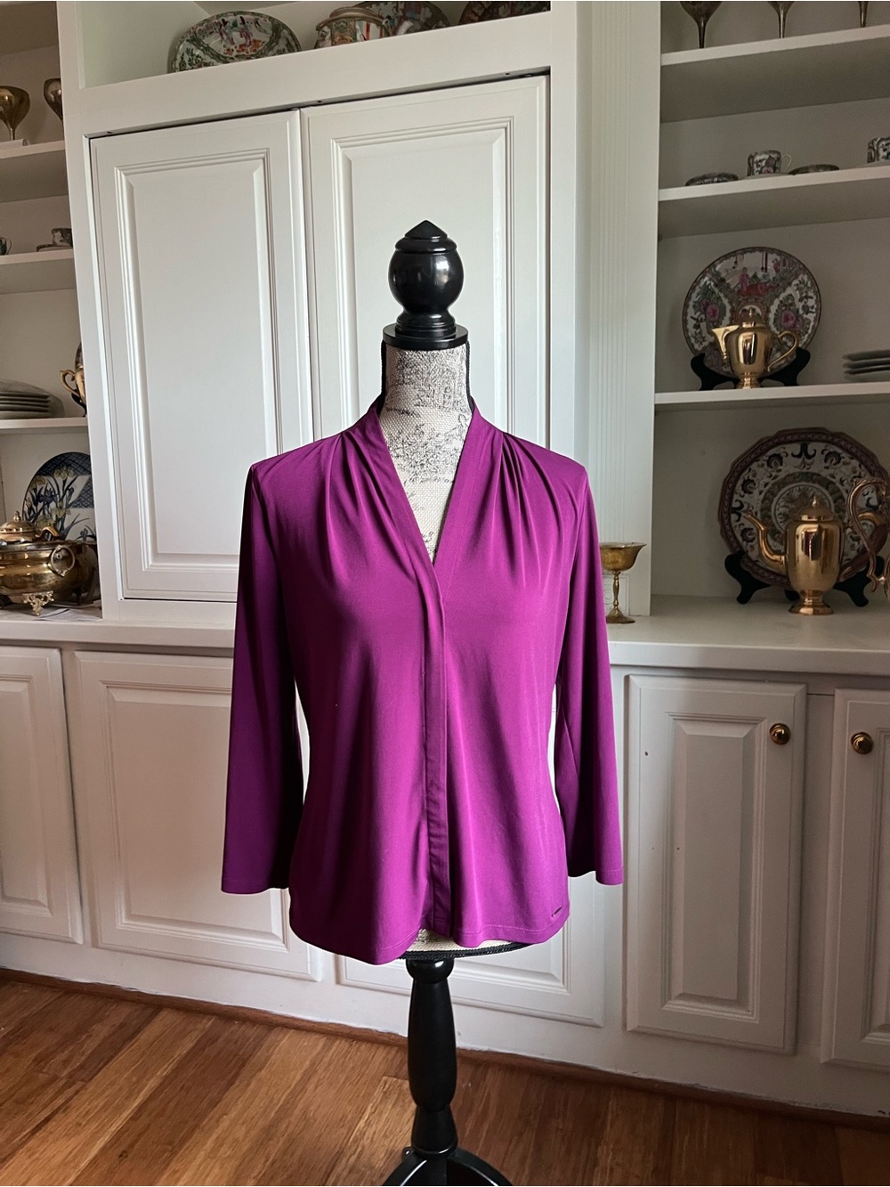 Calvin Klein Purple Stretchy Blouse